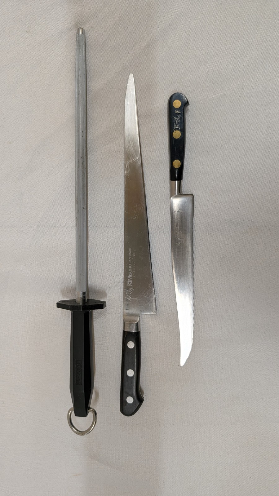 Lot of 3 Misono Molybdenum Veritable Sabatier Chef Au Ritz FORSCHNER Japan Swiss