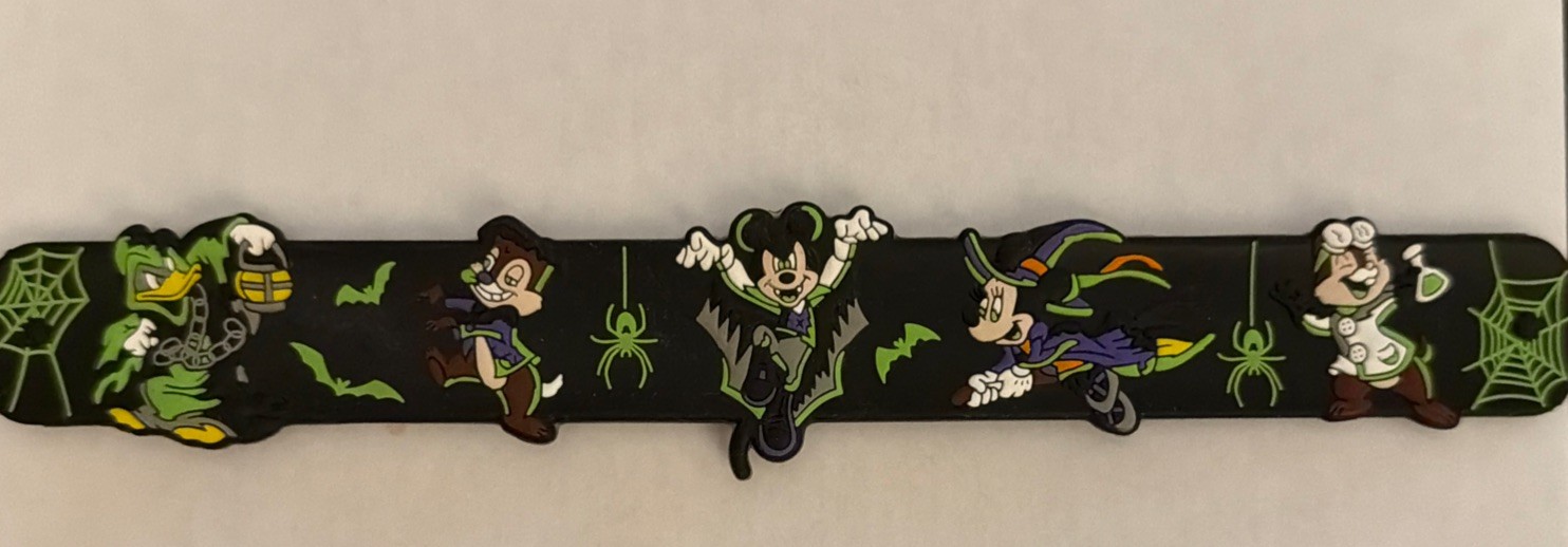 Disney Parks HALLOWEEN Glow In The Dark Slap Bracelet 2019 Mickey Minnie Spooky