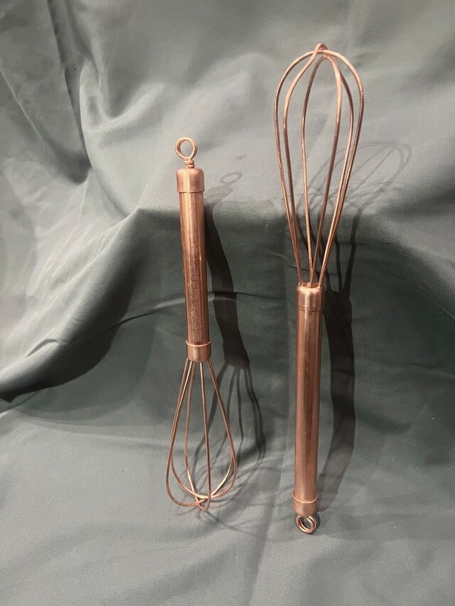 Set of 2 Handmade All-Copper Whisks – 12” & 8” | Heavy Gauge | Kitchen & Gift