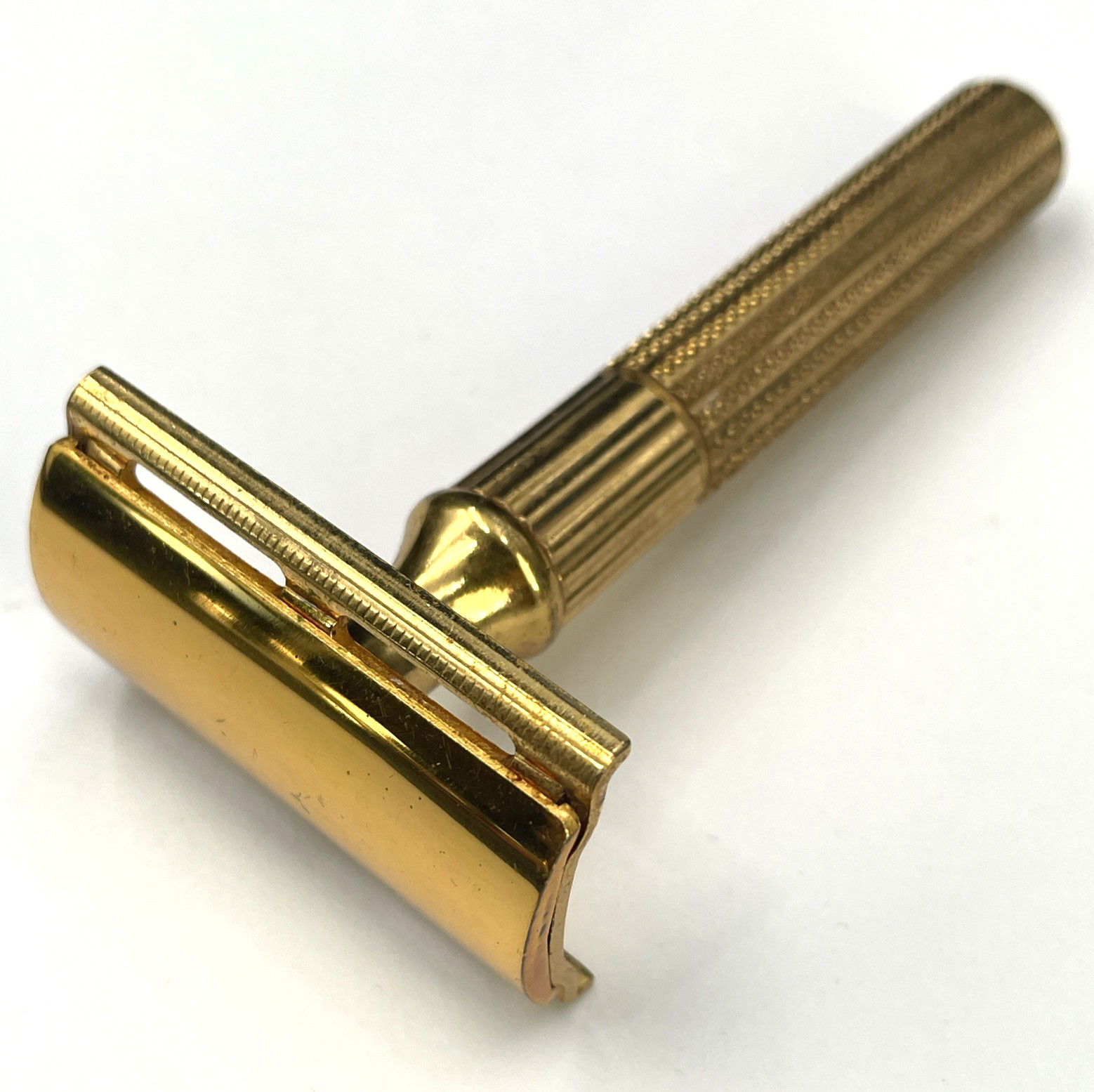 Vintage Gillette Gold Tech Razor w/ Original Case 3-piece USA