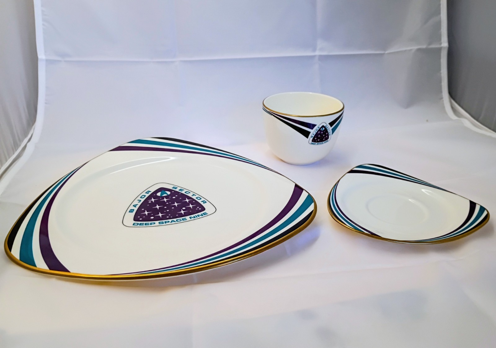 Pfaltzgraff Bone China Star Trek Deep Space Nine 3 PC 1993 Set Ltd Edition Mint