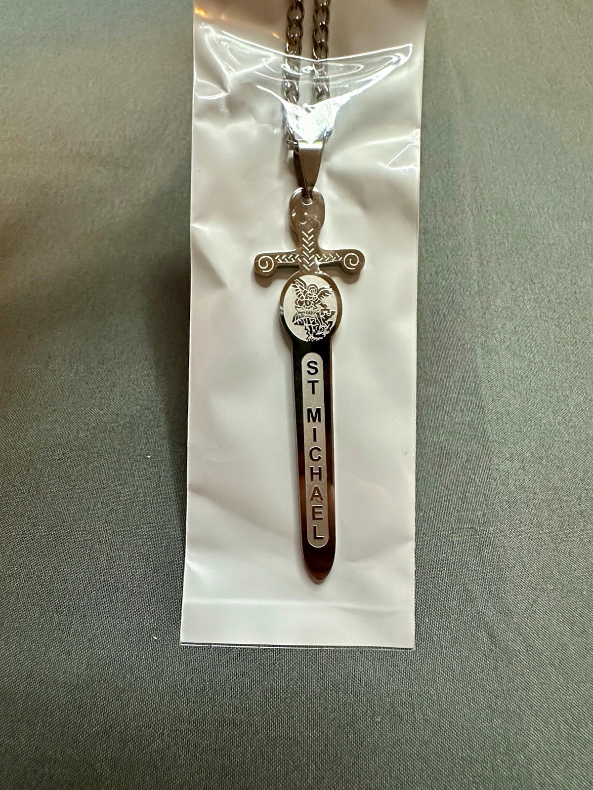 St. Michael, Protect Me Sword Necklace