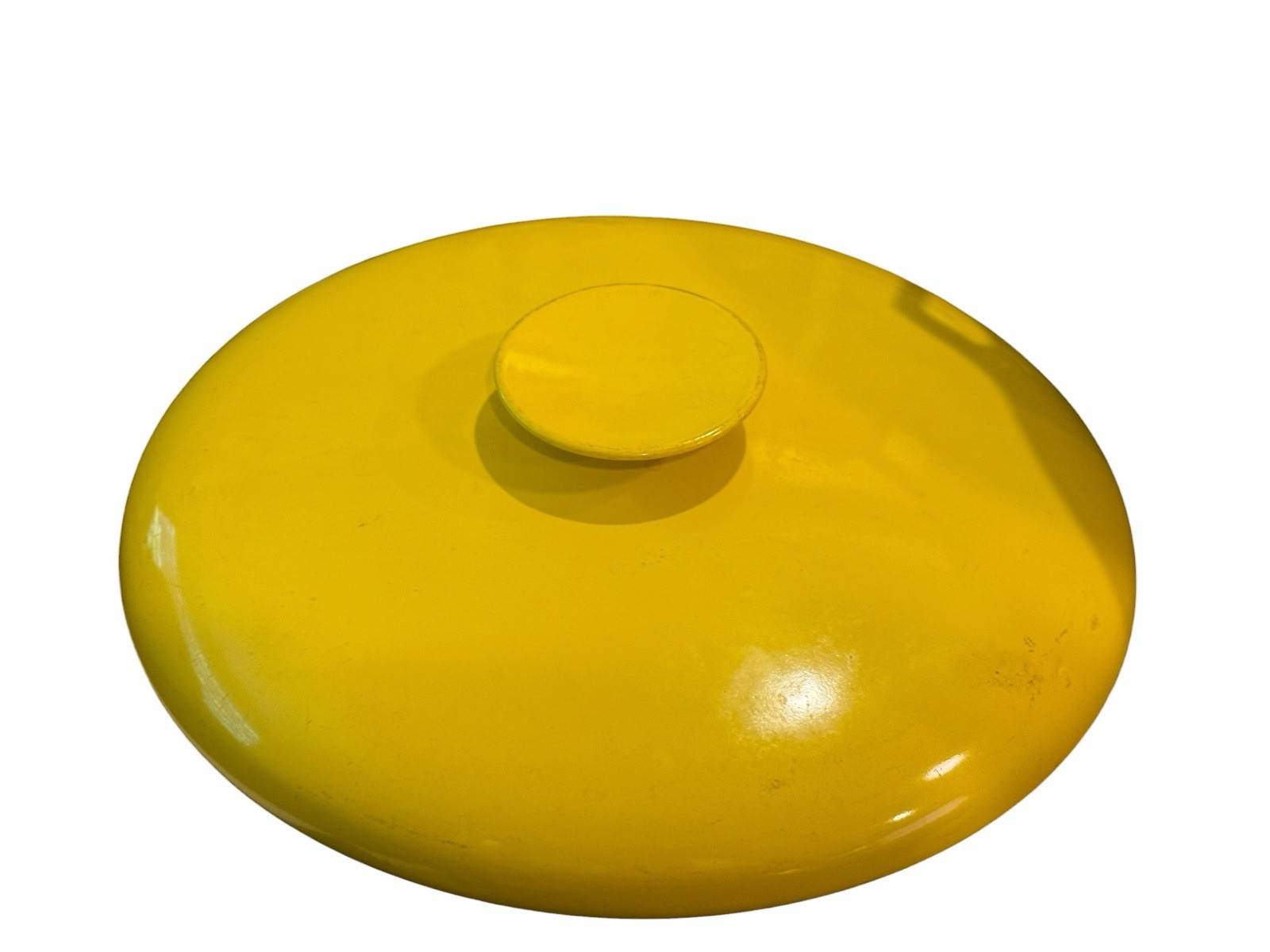 VTG COPCO Denmark D4 Yellow Cast Iron Enameled Dutch Oven Domed Lid ONLY 4 Qts