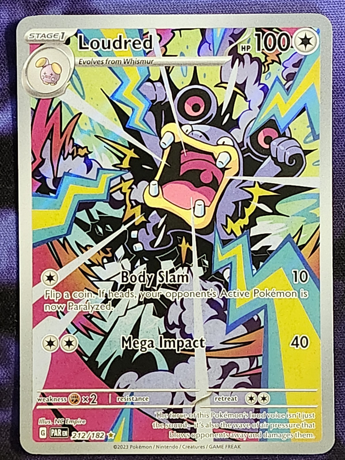 Pokemon Loudred 212/182 Paradox Rift PAR