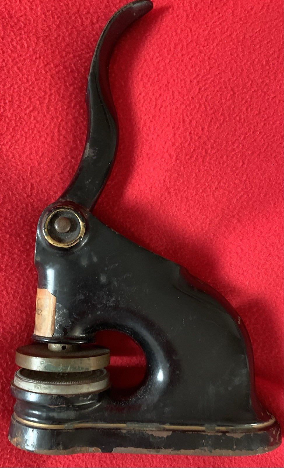 SALE  ANTIQUE BUFFALO, NY CORPORATE SEAL EMBOSSING TOOL 1932 RARE-LARGE-HEAVY