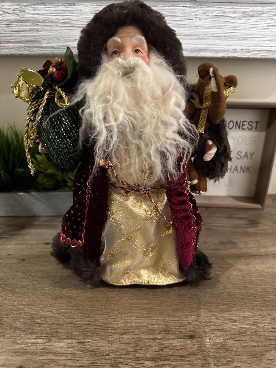 Northlight Burgundy and Brown Santa Claus Christmas Figure