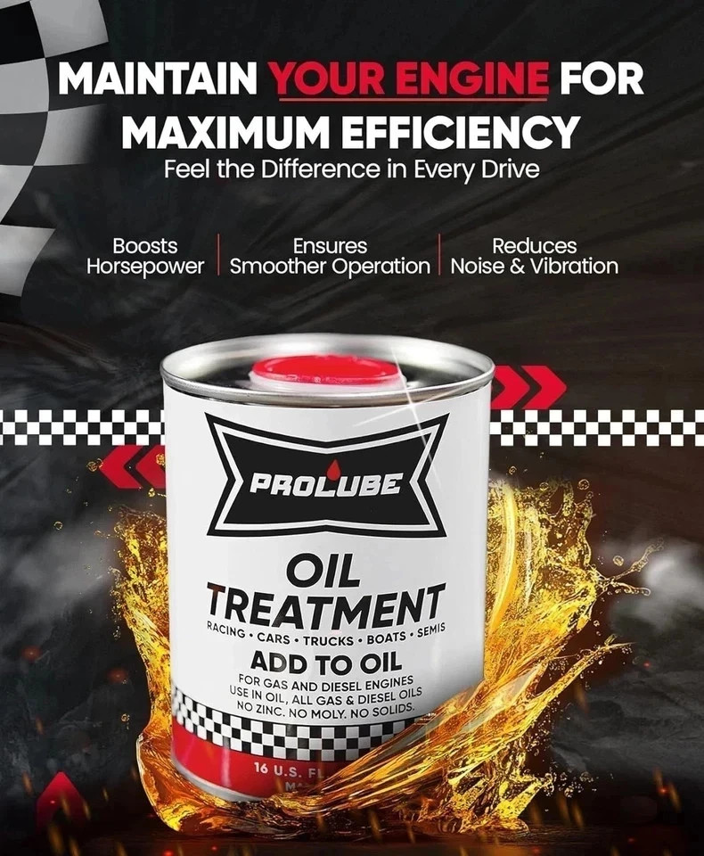 Prolube Engin Oil Treatment 1QT-- Engine Oil Additive for Gas & Diesel Engines