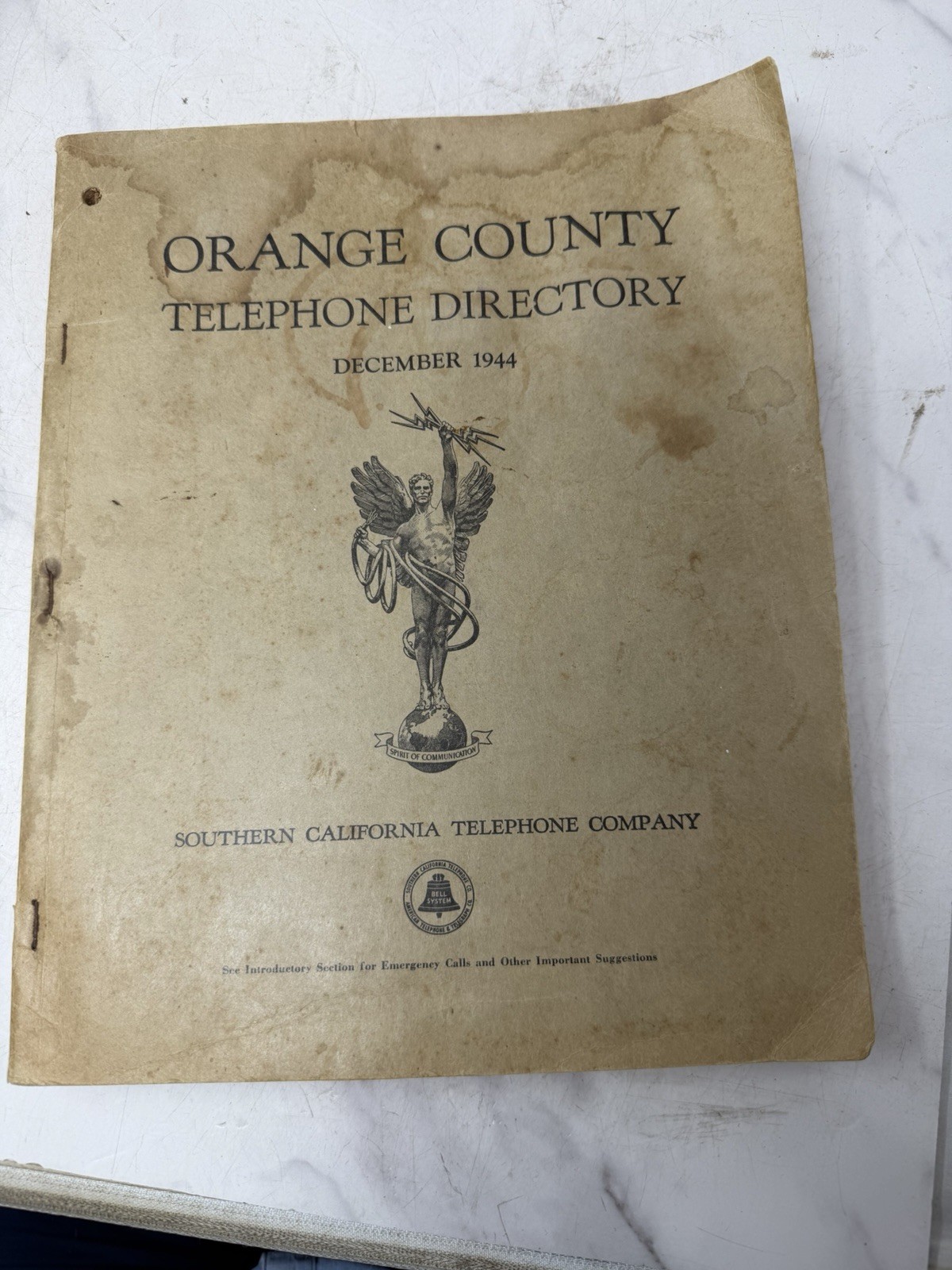 1944 Orange County California Telephone Directory WWII Santa Ana Anaheim Ads