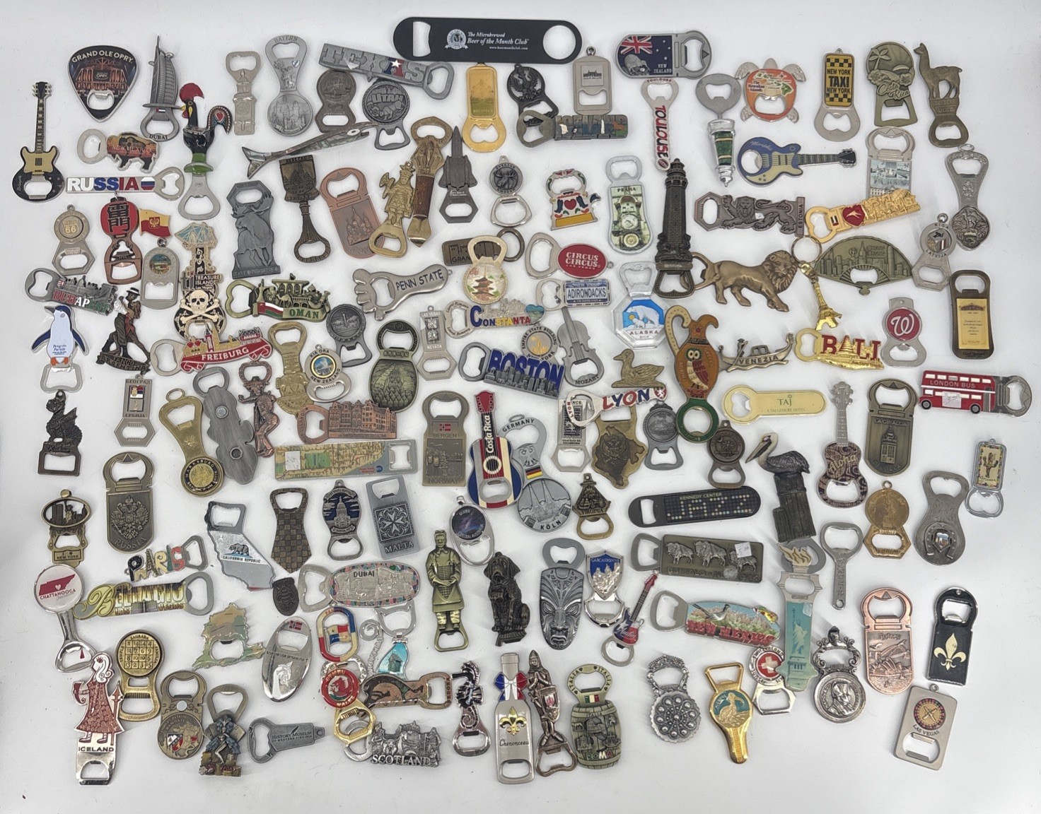 Huge 150 Plus Vintage Souvenir Bottle Opener Collection World Travel Countries