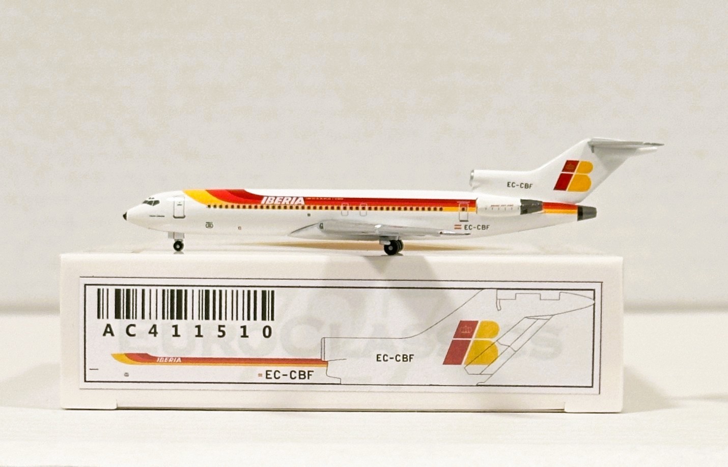 Aeroclassics AC411510 Iberia Boeing 727-200 EC-CBF Diecast 1/400 Jet Model New