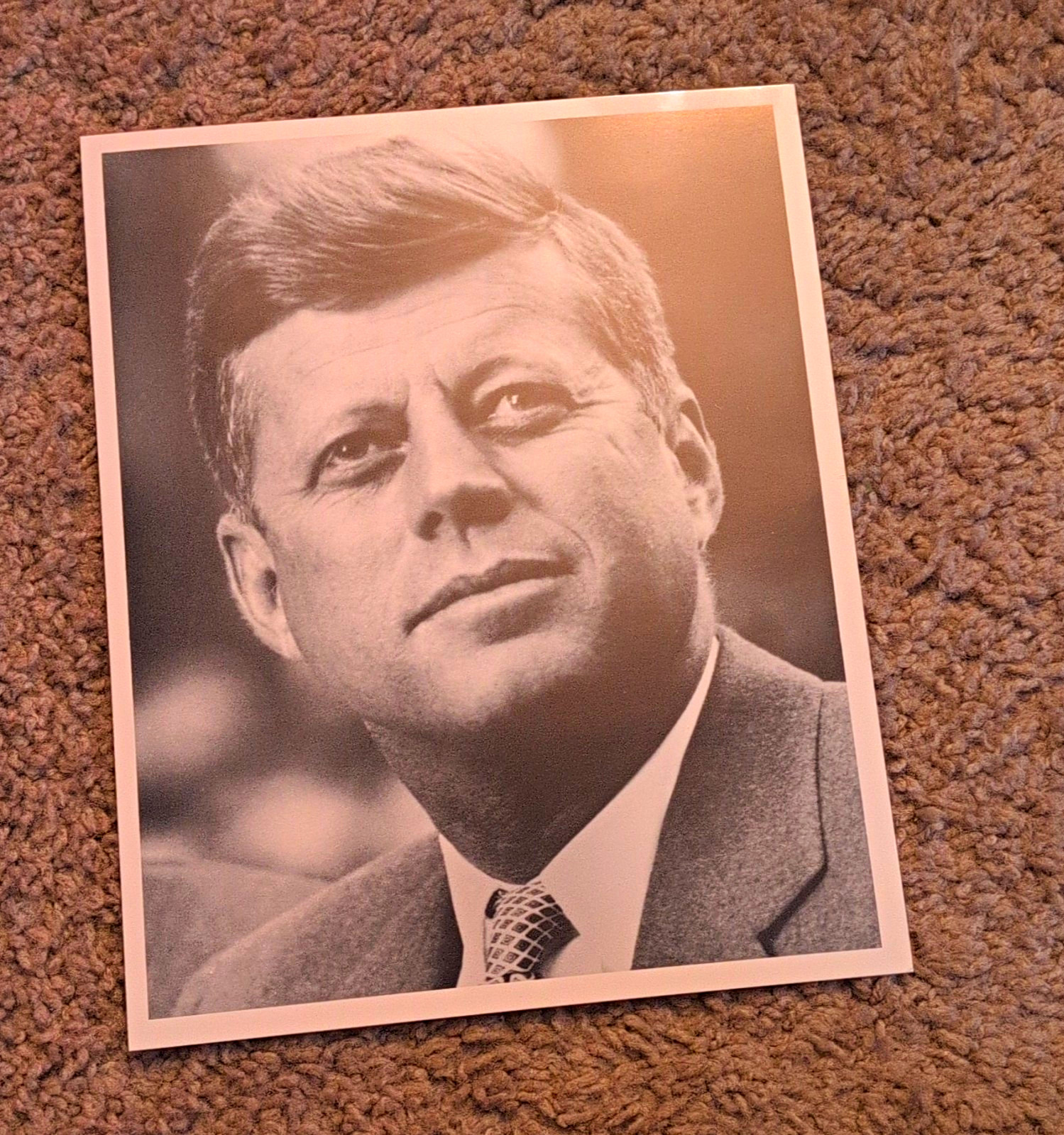 John F. Kennedy Black & White Portrait Press Photograph on Paper, Unframed