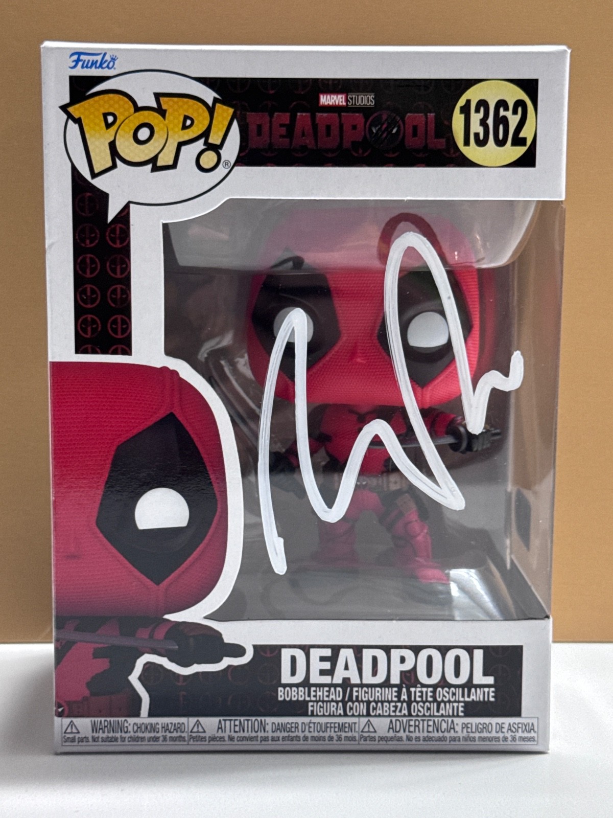 SIGNED Funko Pop DEADPOOL #1362 COA AUTHENTICATED  & Case