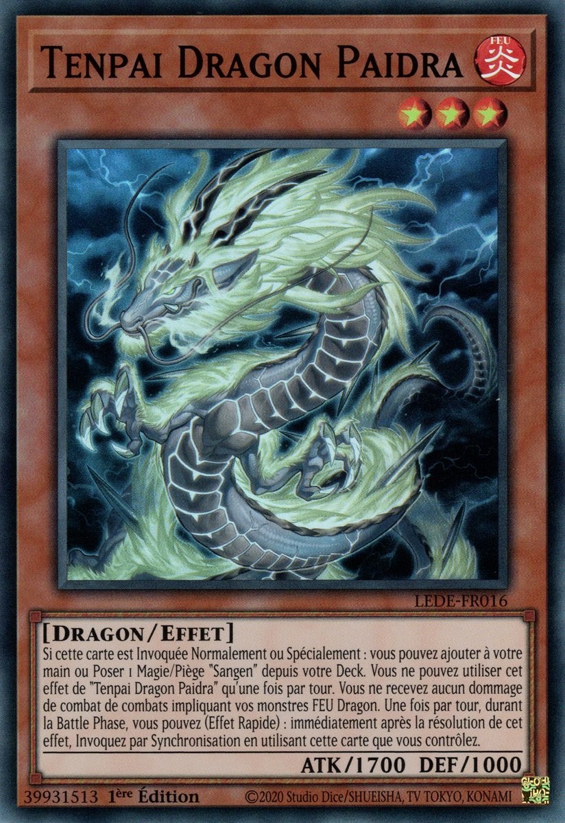 Yu-Gi-Oh Tenpai Dragon Paidra Super Rare LEDE-FR016 1st Edition FR
