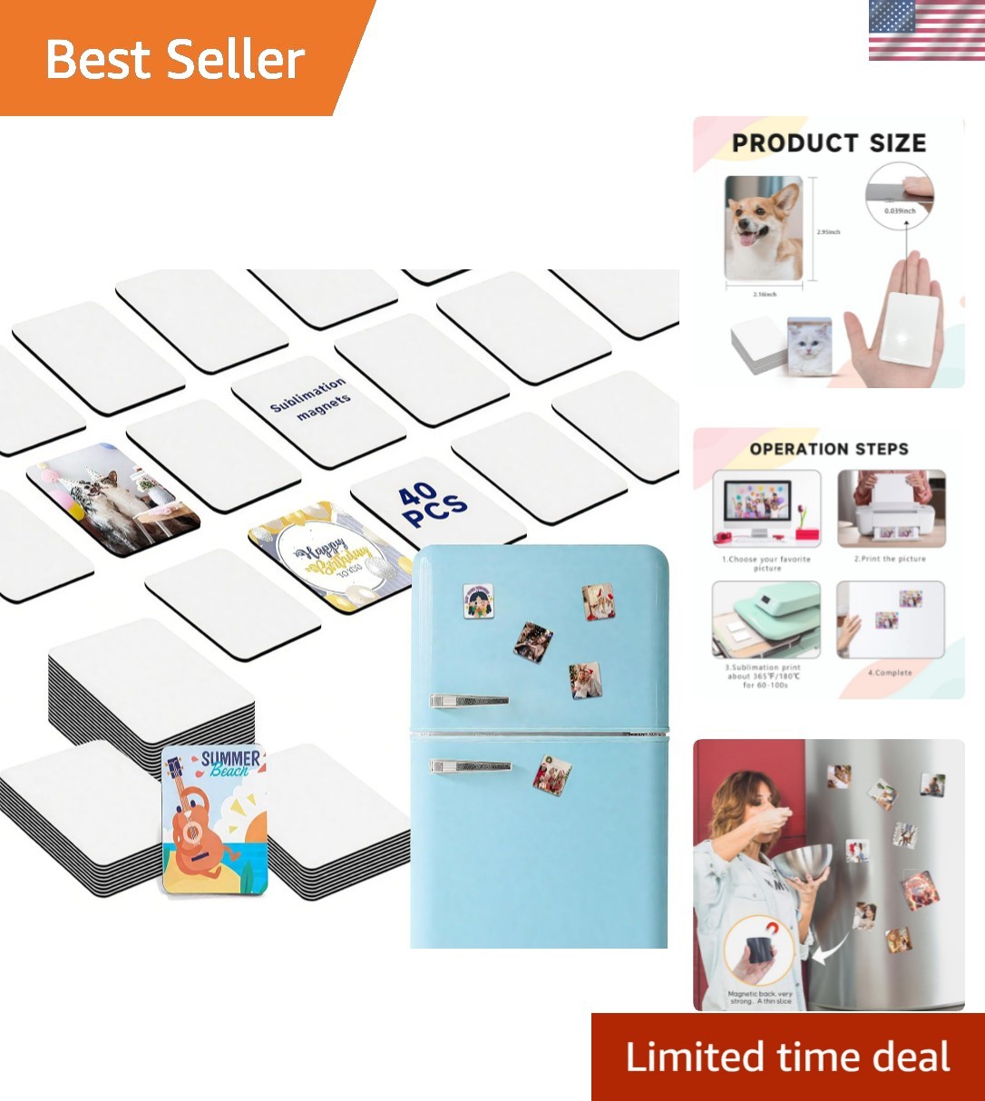 40Pcs Sublimation Magnet Blanks Custom Square Magnets 2.95 40Pcs Sublimation Magnet Blanks Custom Square Magnets 2.95