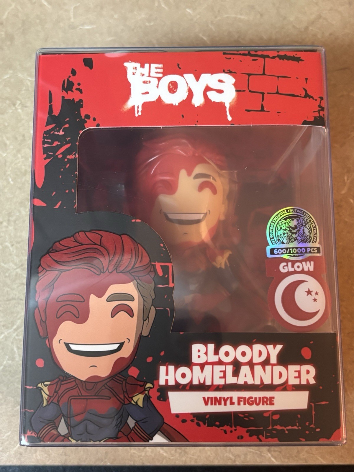 Youtooz The Boys Homelander Bloody Glow Vinyl Figure Limited Edition 600/1000