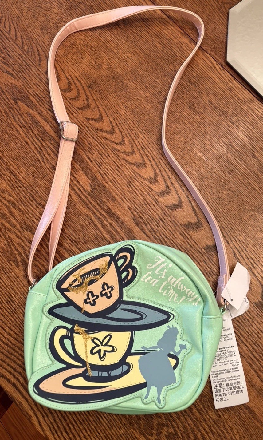 Disney “It’s Always Tea Time”  Alice In Wonderland Crossbody  Purse Teacup NWT