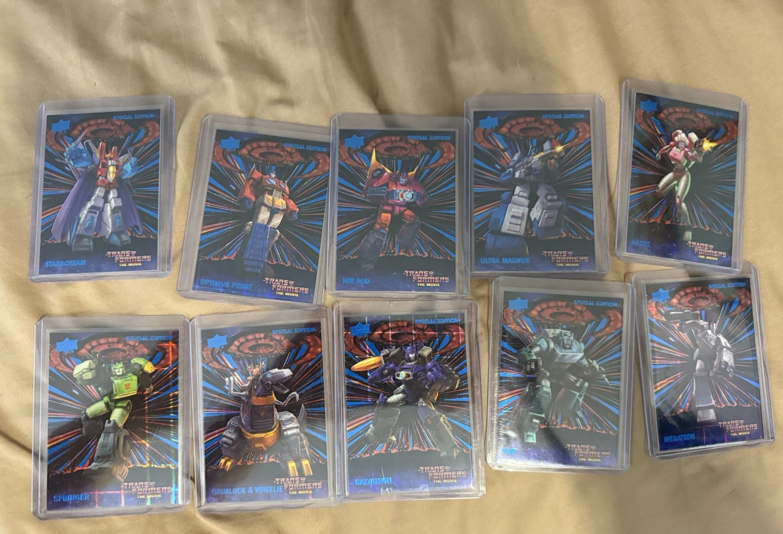 Upper Deck 40th Anniversary Transformers Movie Complete Set Of Energon Plus Blue