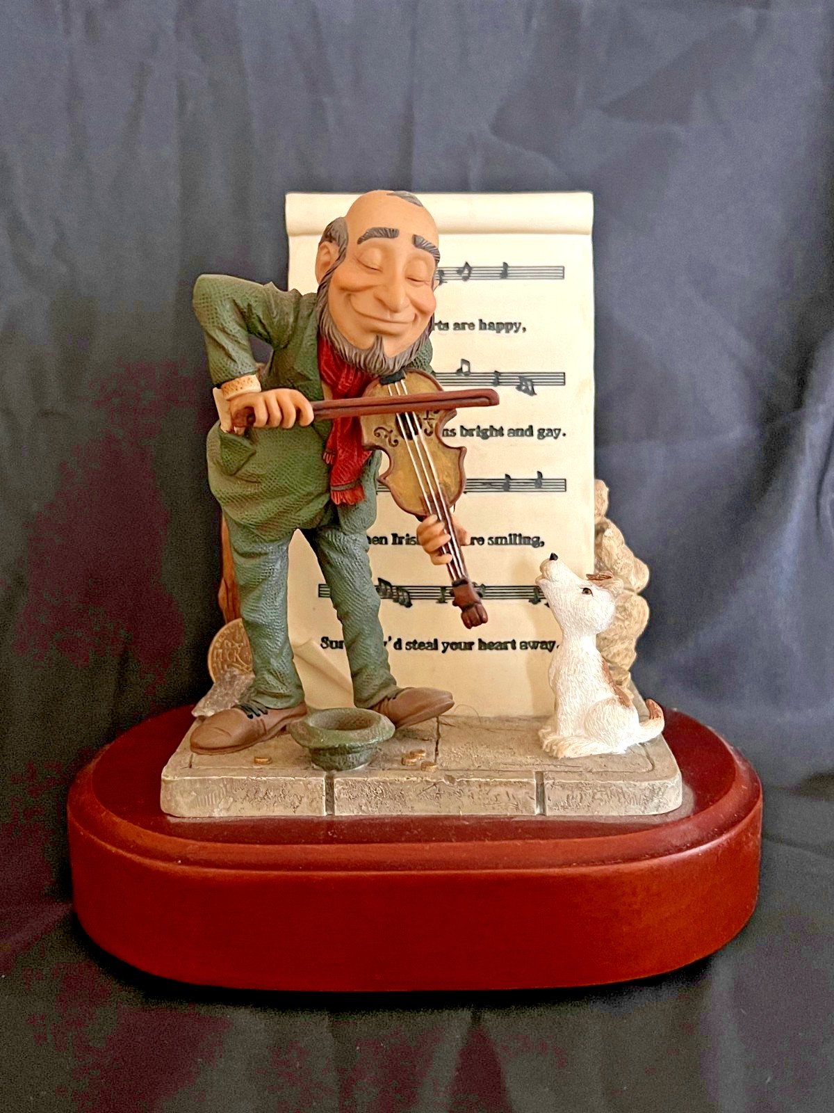 DECLANS FINNIANS PHIL THE FIDDLER MUSICAL FIGURINE 44600 SIGNED IRISH SONG