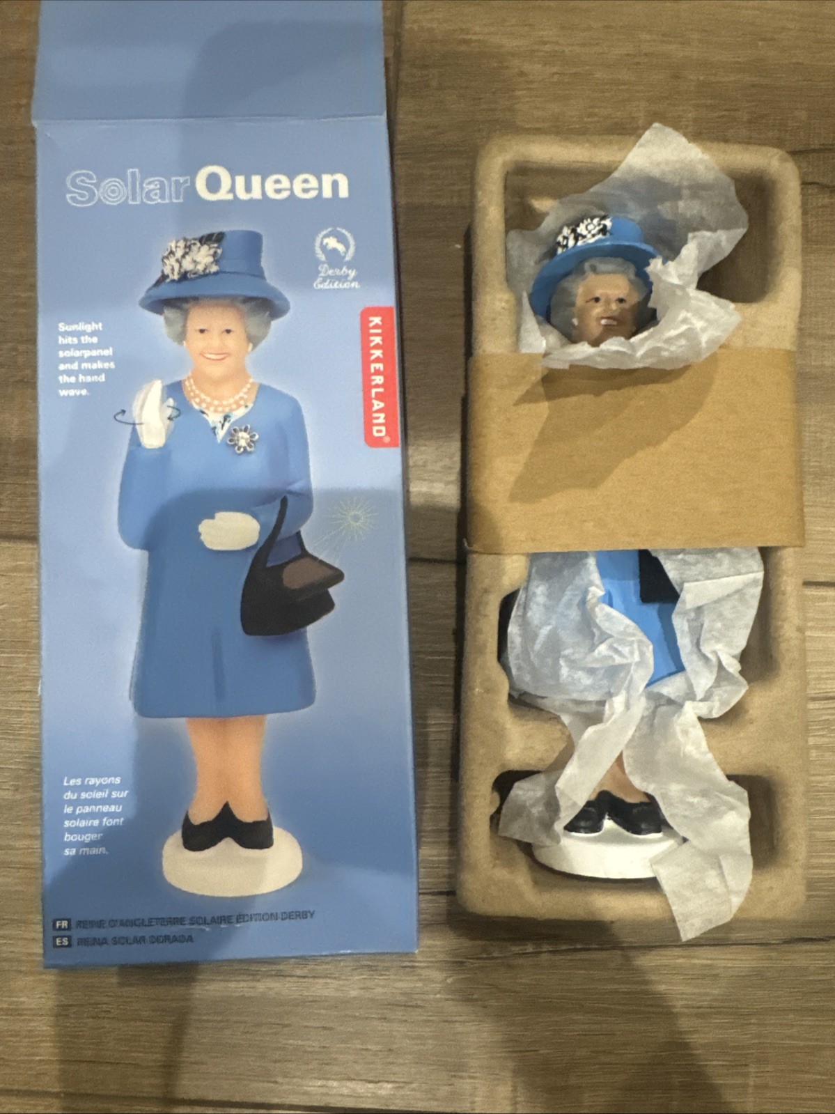 Kikkerland Solar Queen Elizabeth Figurine Open Box Collectible Desk Toy
