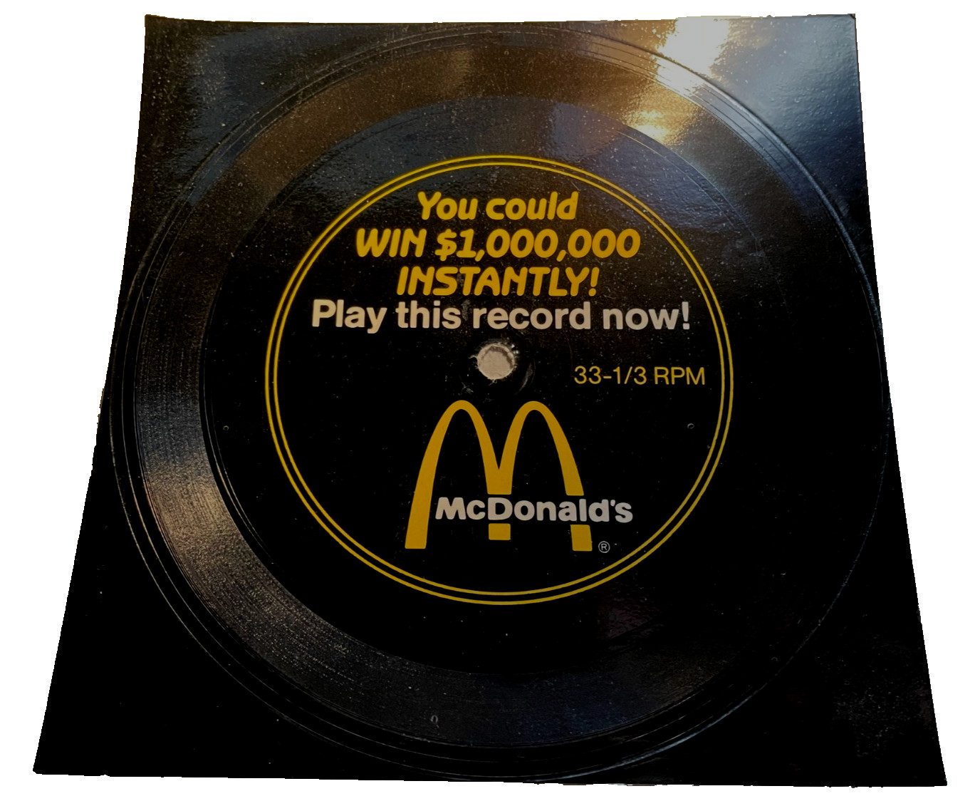 1988 McDonald\'s Win a Million Dollars Record Newspaper Promotion 33 1/3 RPM