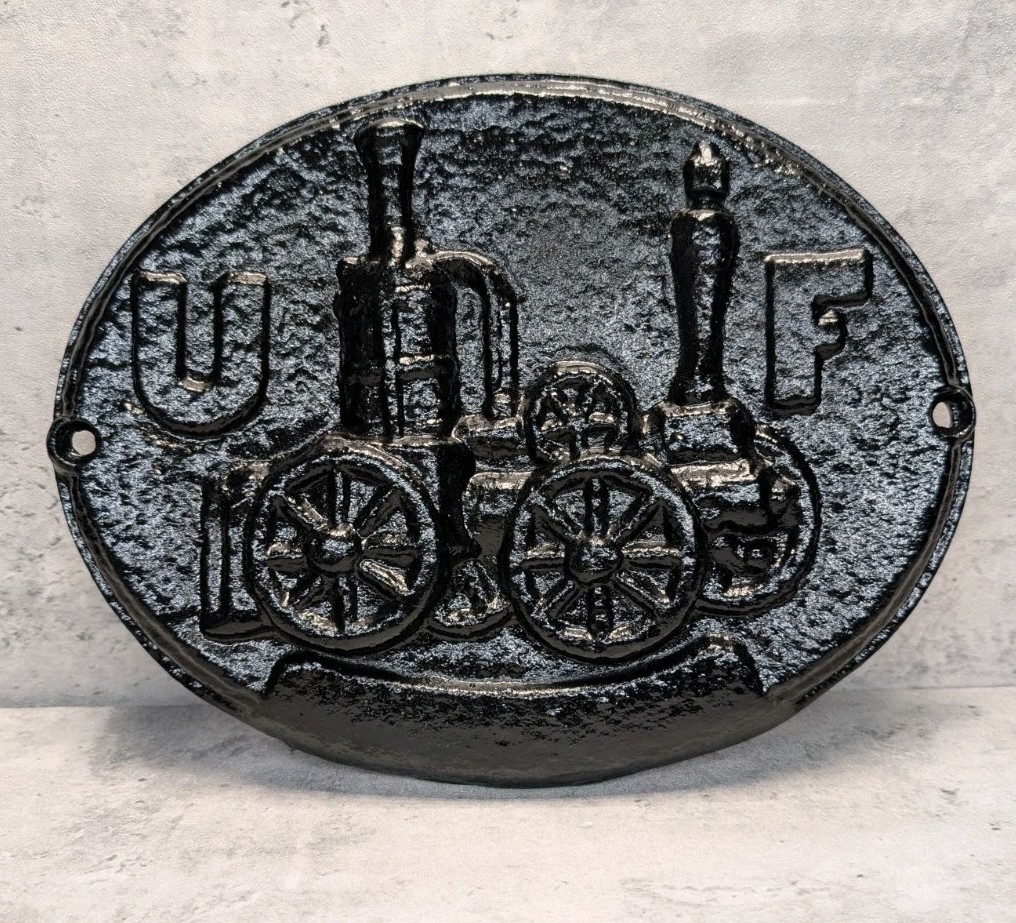 Vintage Virginia Metalcrafters Cast Iron United Firemen\'s Fire Engine Plaque 11\