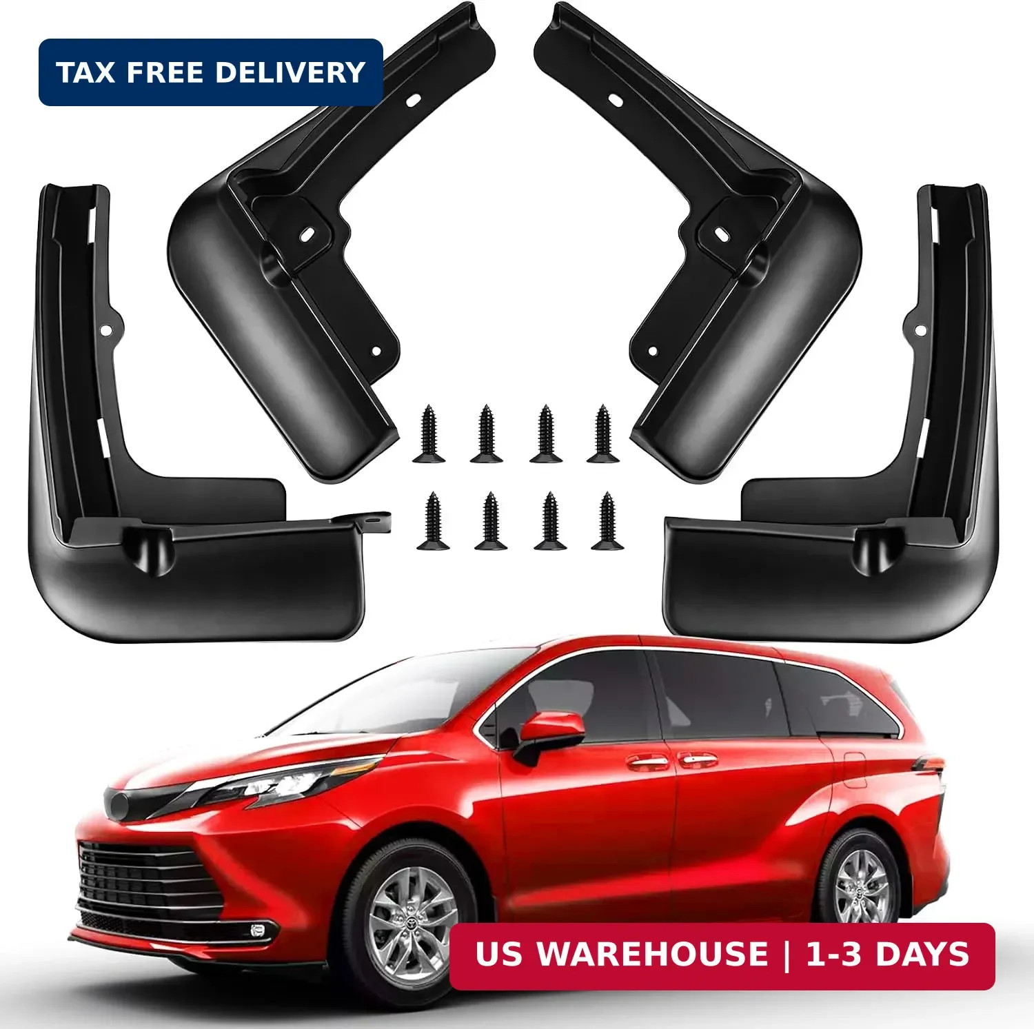 Mud Flaps for Toyota Sienna/Granvia 2021-2025,4PCS Mudflap Kit Splash Guards Fit